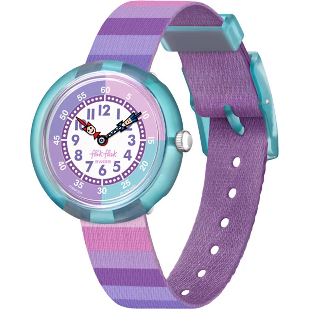 Reloj Flik Flak 3+ Story Time FBNP225 Stripy Purple