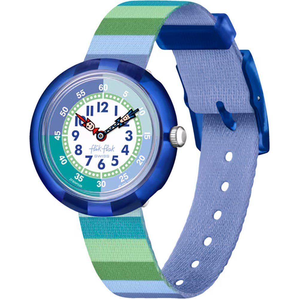 Reloj Flik Flak 5+ Power Time FBNP226 Stripy Green