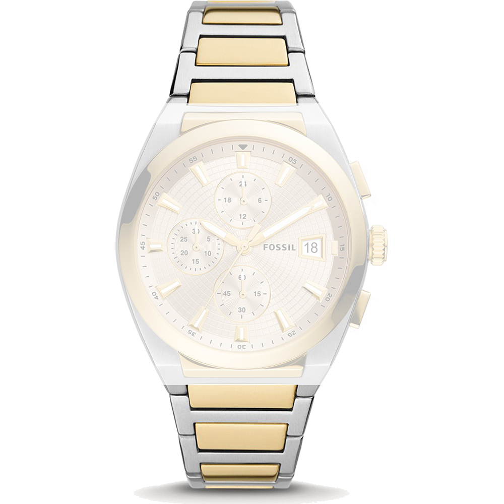 Fossil Everett - Reloj para hombre con correa de acero inoxidable o cuero