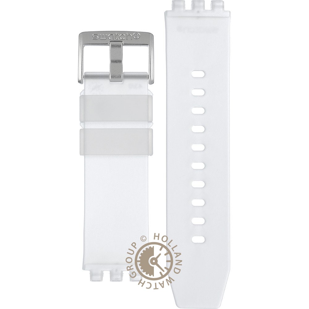 Swatch Swiss Quartz - Correa de silicona transparente