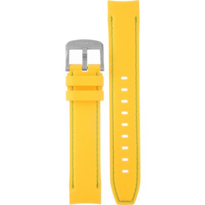 Correa de reloj oficial Tissot de silicona amarilla 22 mm T852047916