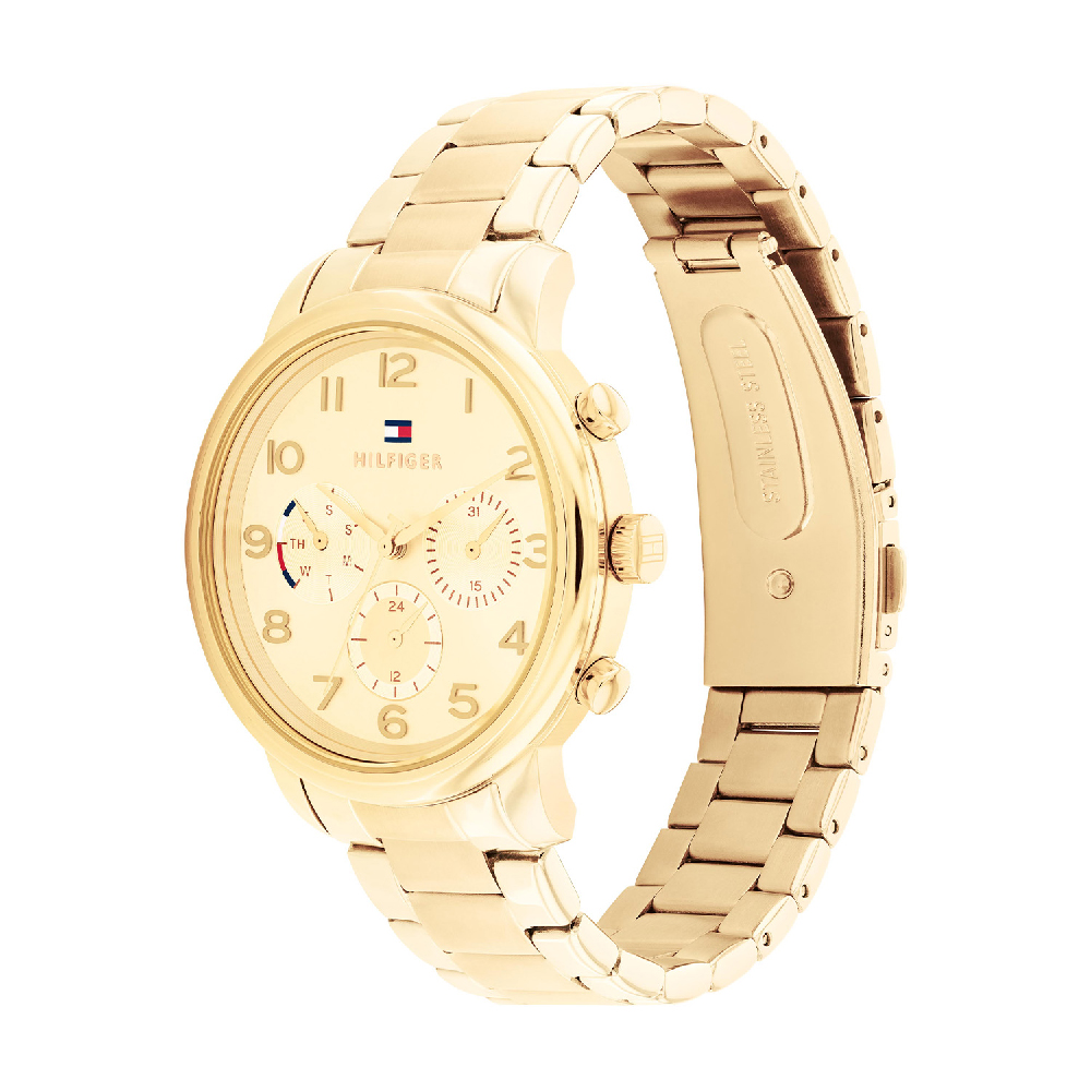 Reloj Tommy Hilfiger Emery Dorado Acero Inox Para Mujer